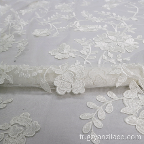 Dentelle de broderie blanche Africa Tulle Lace